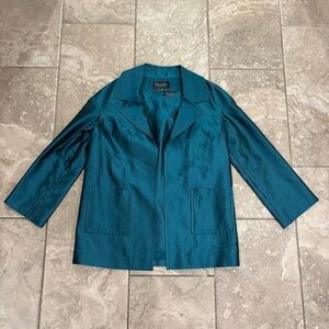 St John Couture Green Suit Jacket sz 8 and blouse size 10